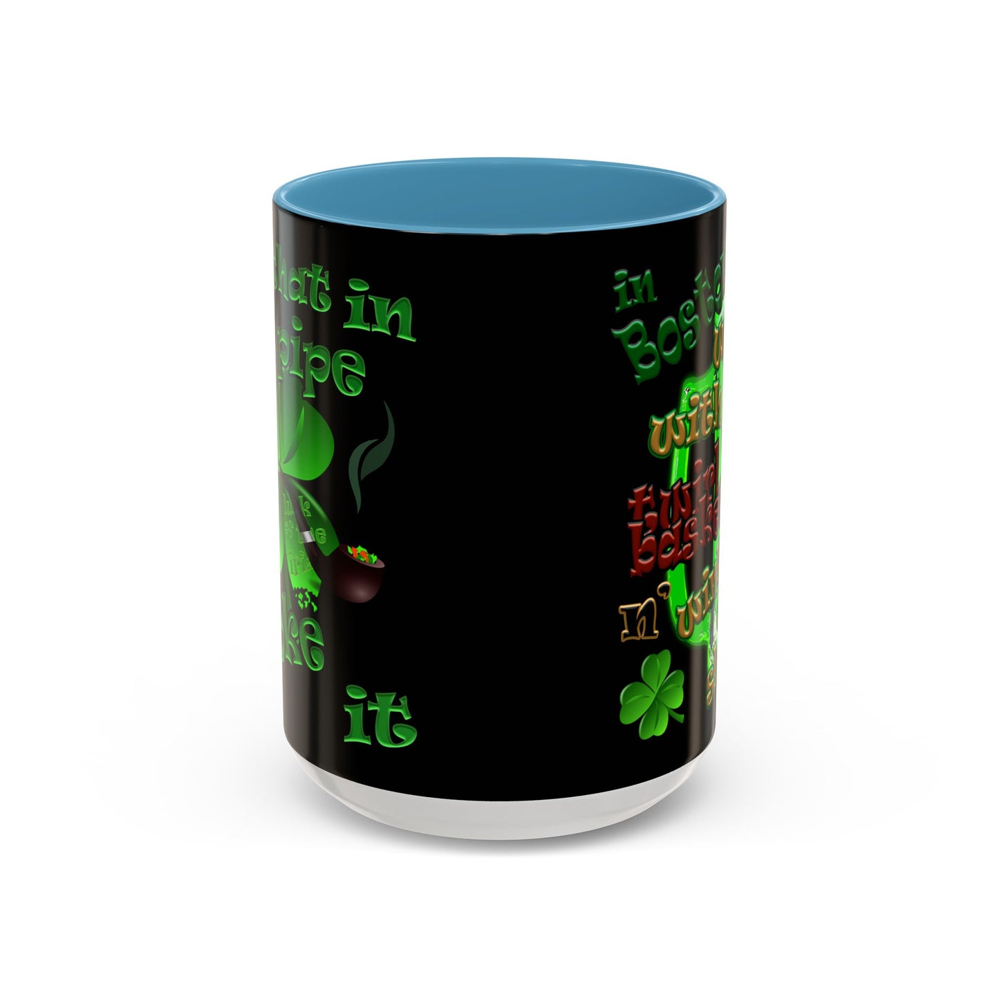 celtics logo - Accent Mug (black)
