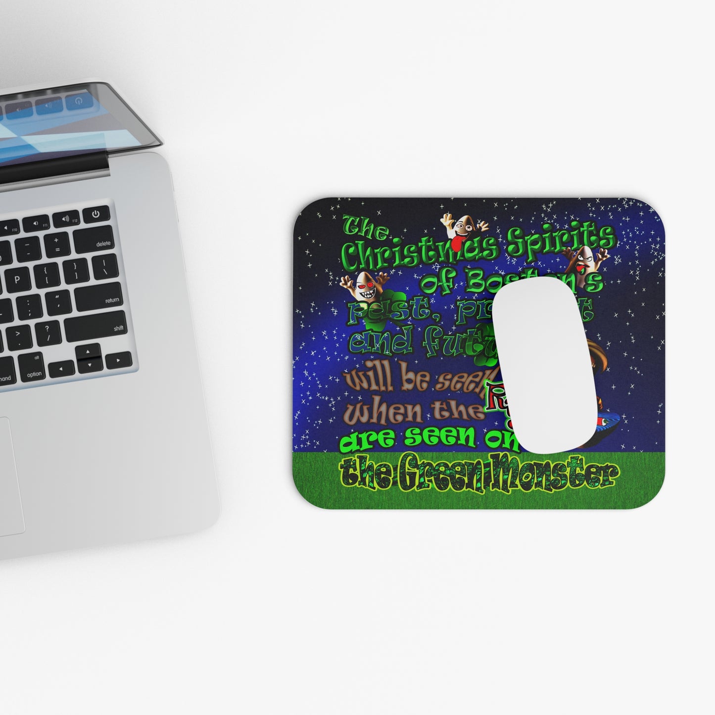 christmas spirits of boston - Mouse Pad (Rectangle) ('snoops' background)