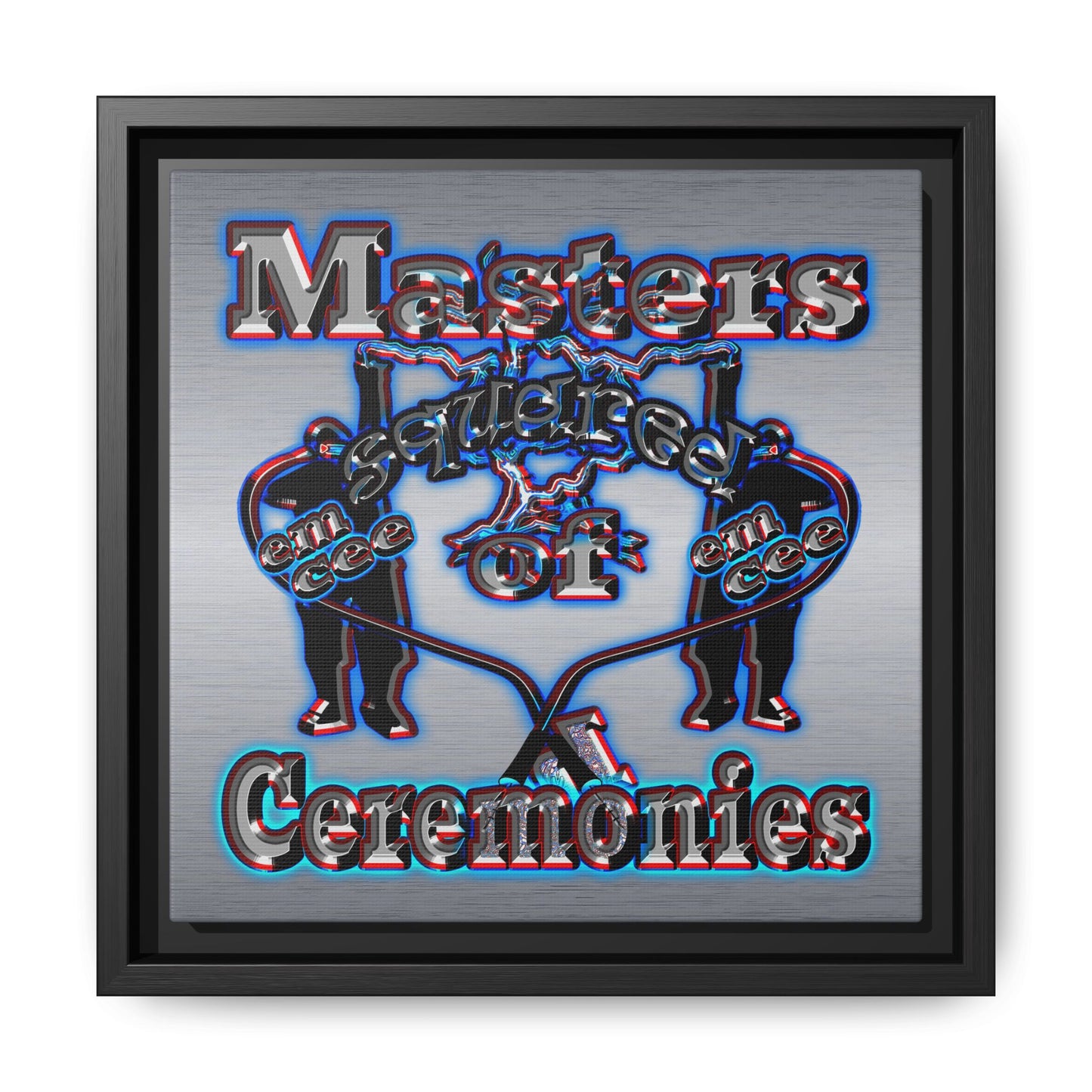 em cee squared - framed canvas art (brushed nickel)