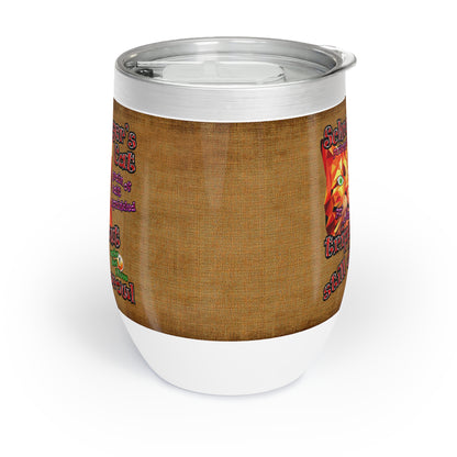 schrodinger's cat - Chill Wine Tumbler (brown papyrus)