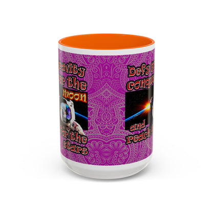 defy conquer reach - Accent Mug (pink swirl)
