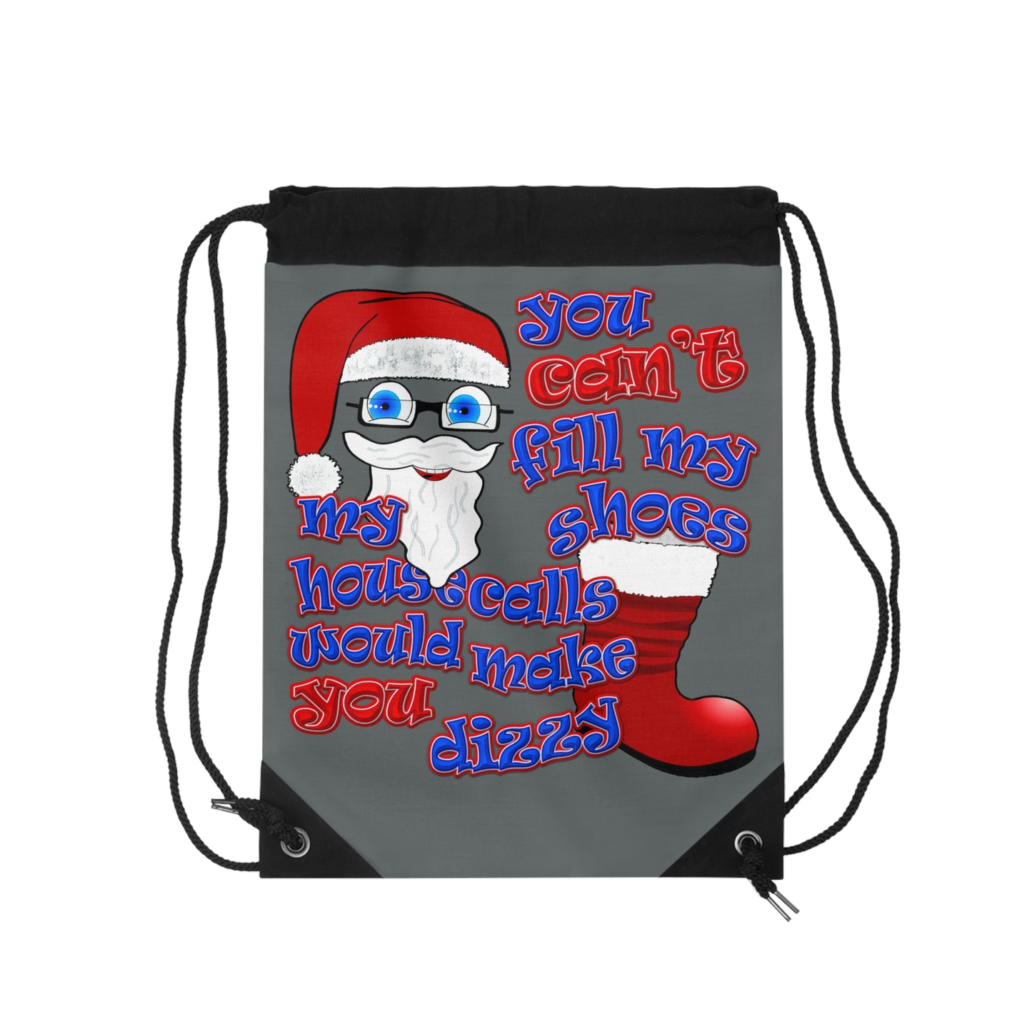 santa's shoes - Drawstring Bag (dark grey)