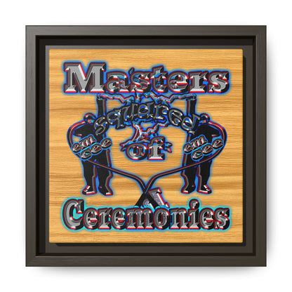 em cee squared - framed canvas art (butterscotch wood finish)