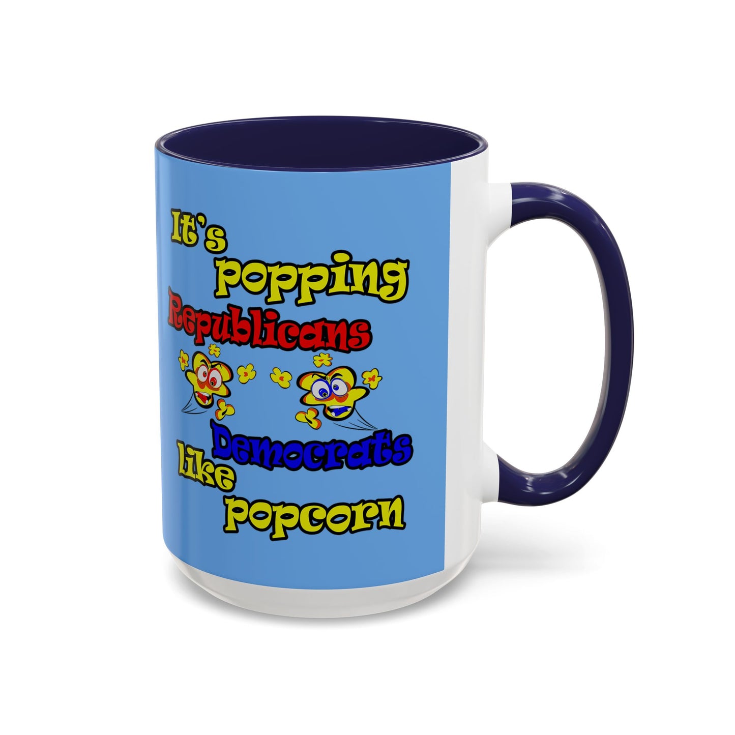 popping like popcorn - Accent Mug (light blue)