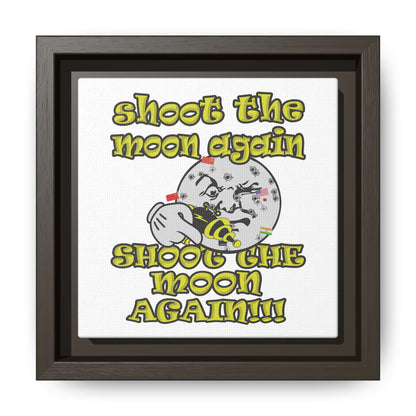 shoot the moon again - framed canvas art (white)