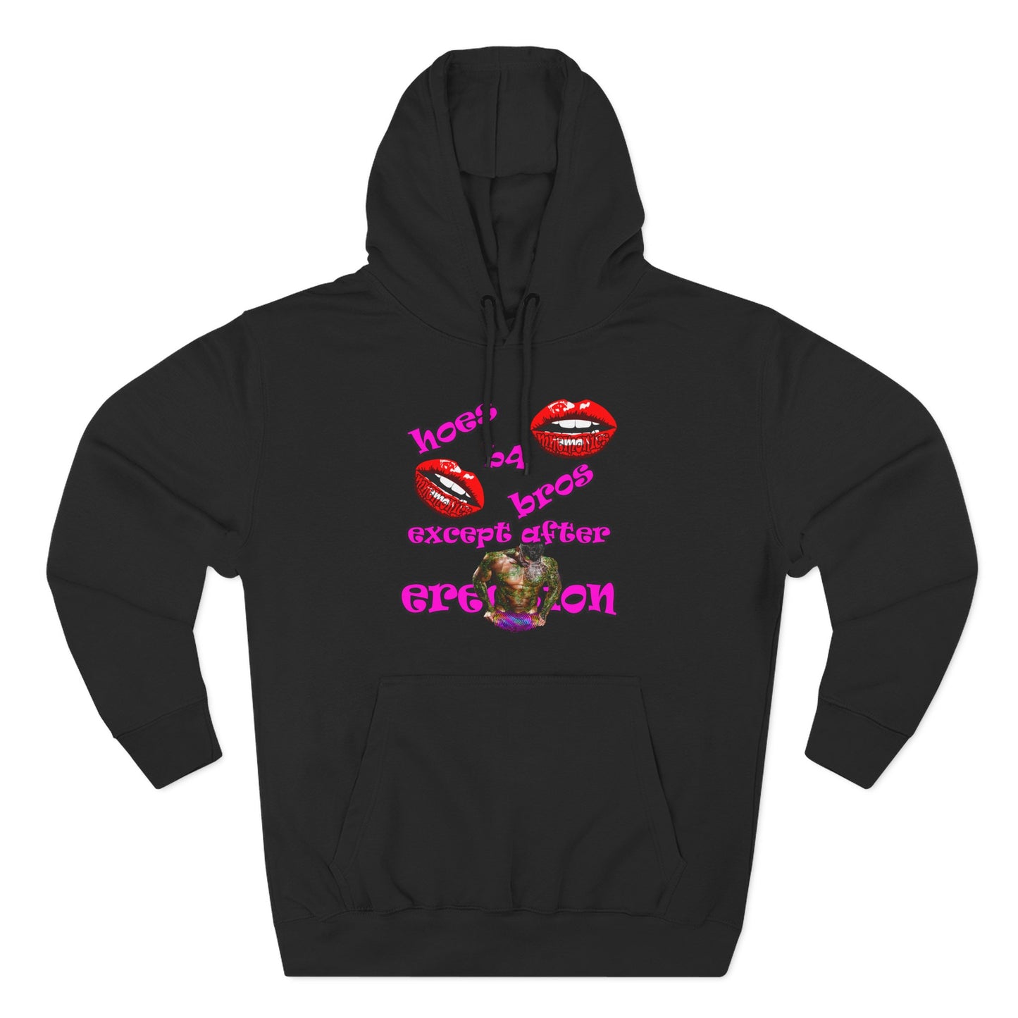 hoes b4 bros - Three-Panel Fleece Hoodie