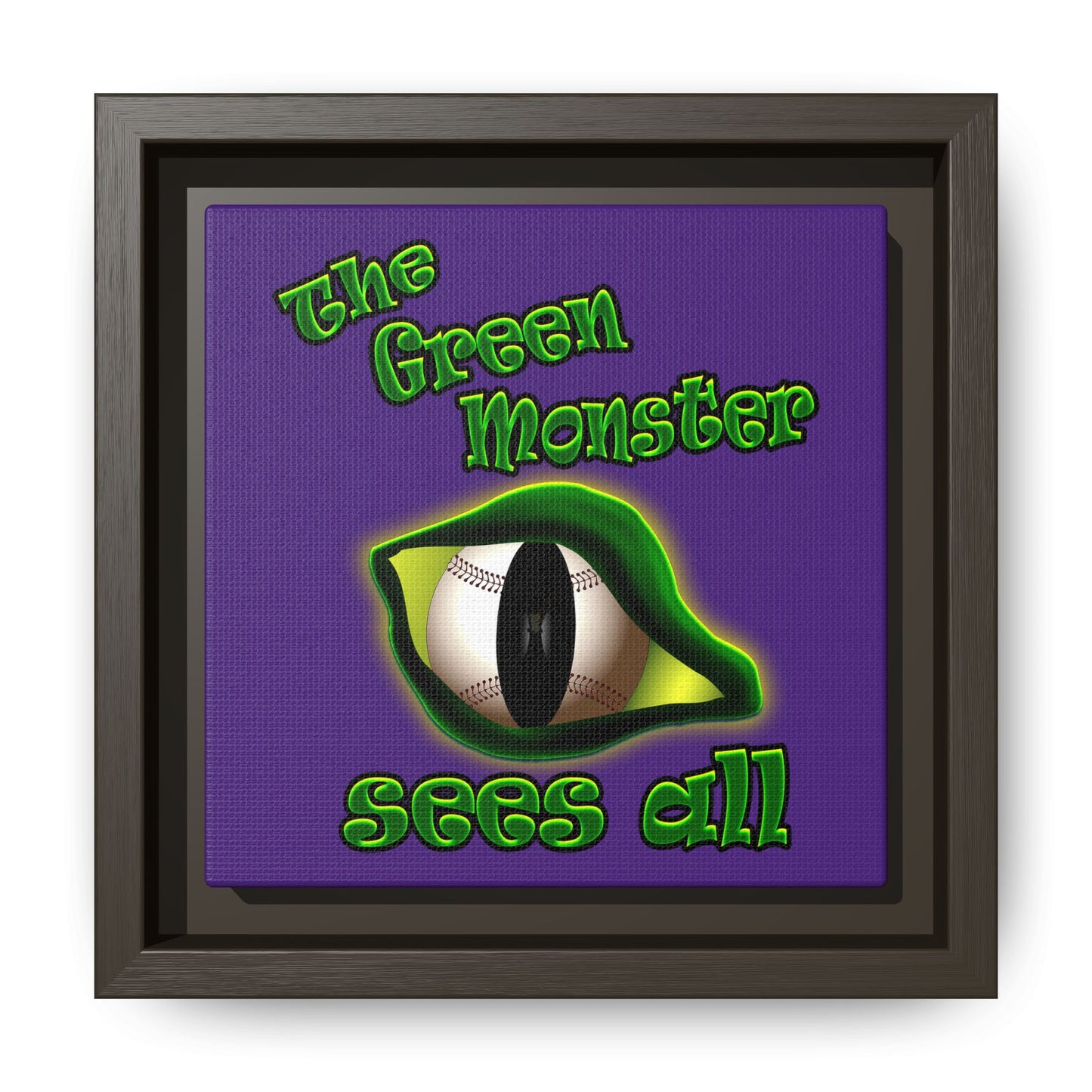 green monster - framed canvas art (purple)