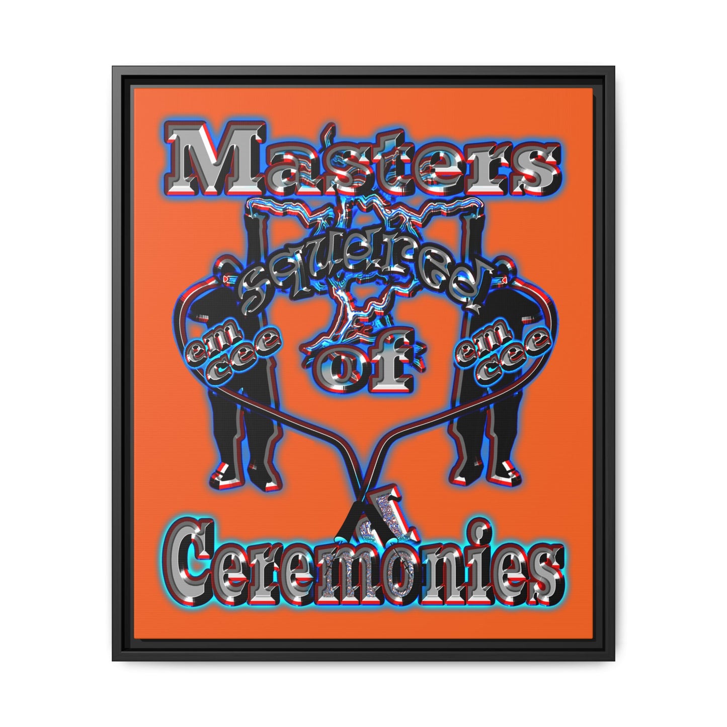 em cee squared - framed canvas art (orange)