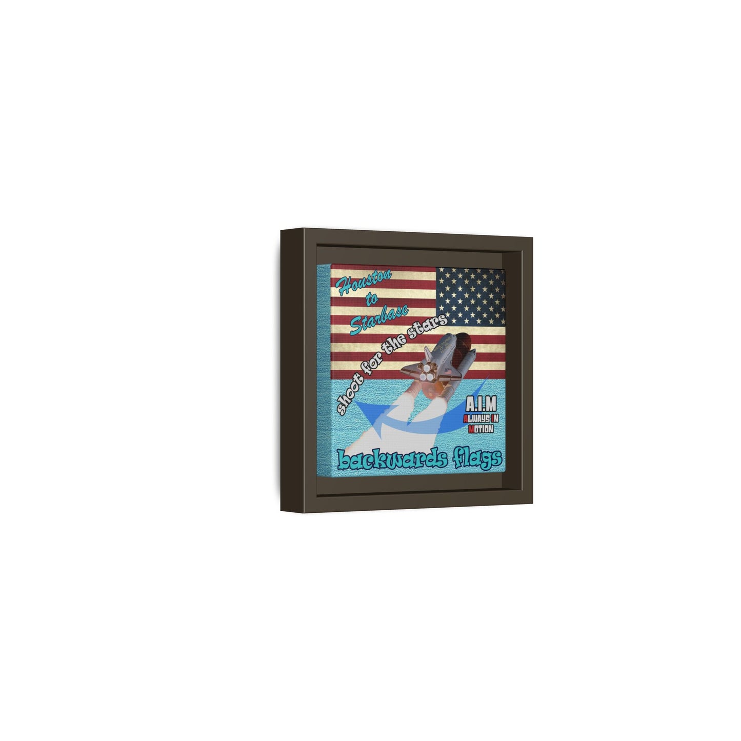 shoot for the stars - framed canvas art (faded blue)