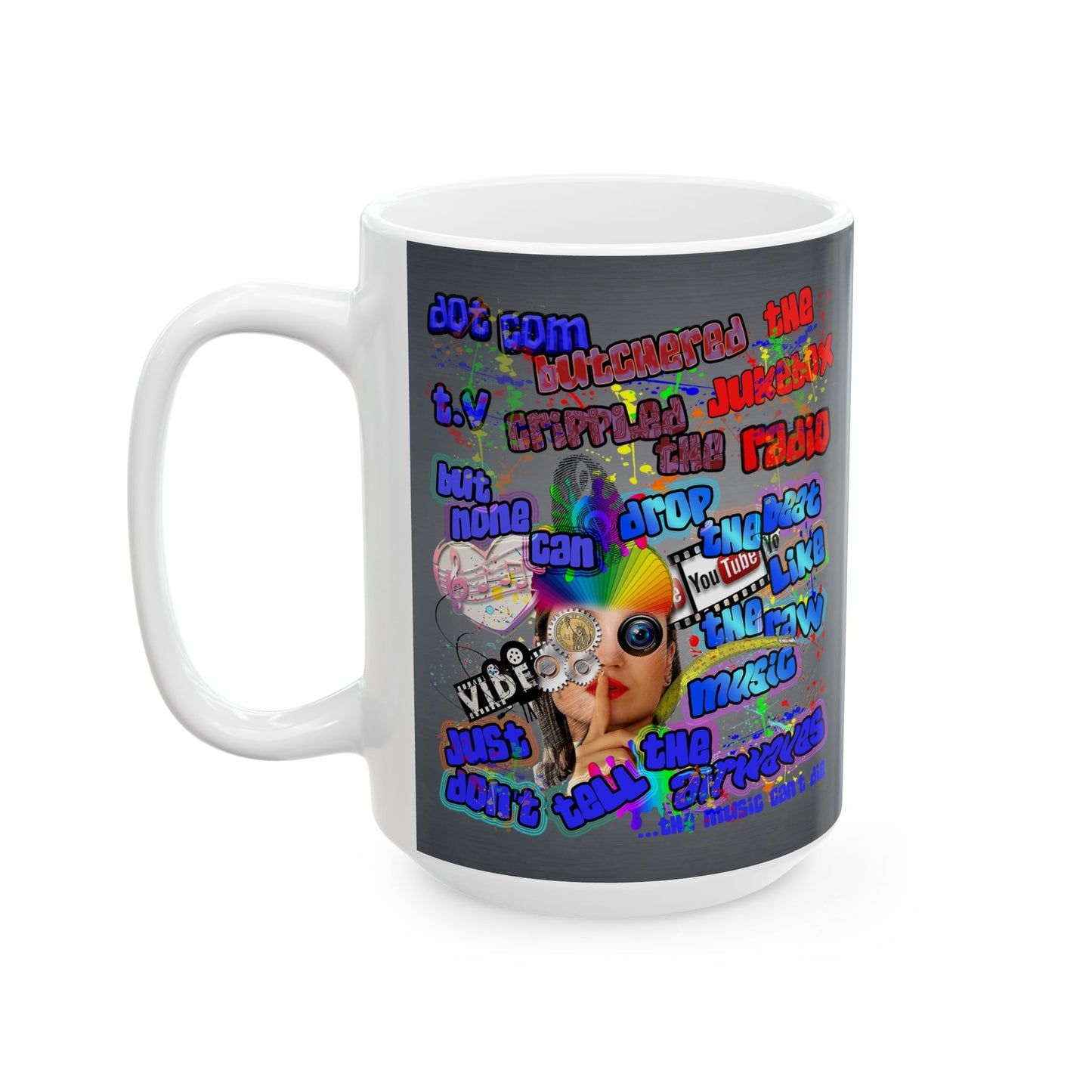 drop the beat - White Mug (grey-light grey)