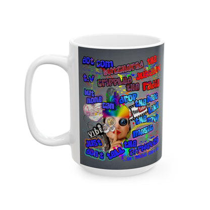 drop the beat - White Mug (grey-light grey)