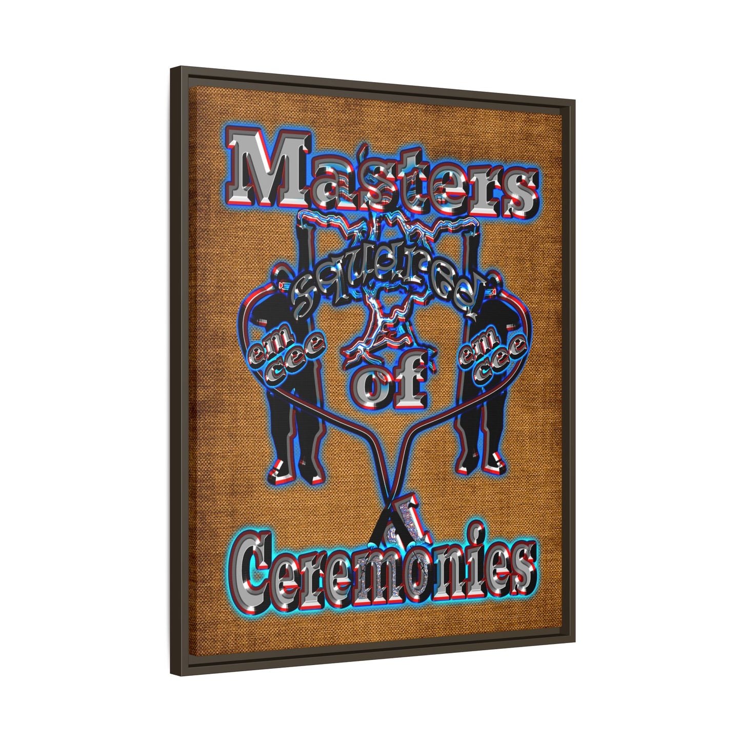 em cee squared - framed canvas art (brown papyrus)
