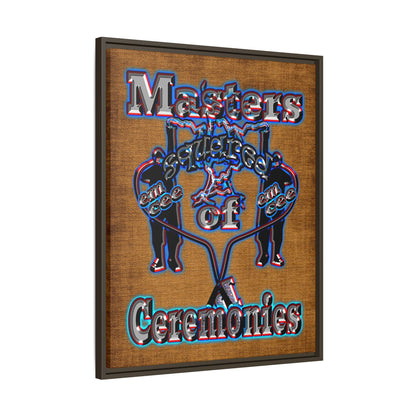 em cee squared - framed canvas art (brown papyrus)