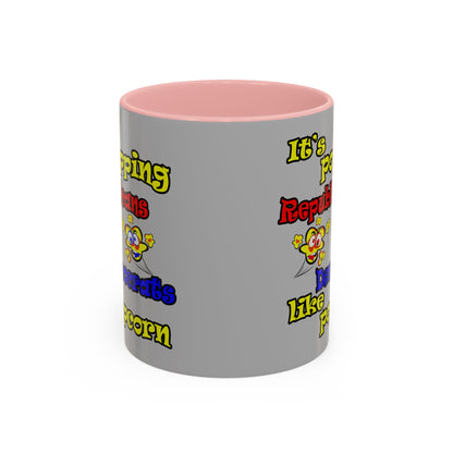 popping like popcorn - Accent Mug (light grey)
