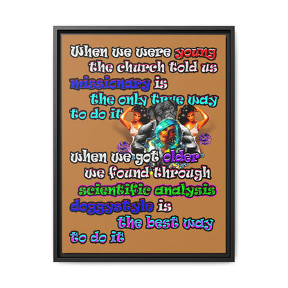 doggystyle - framed canvas art (light brown)