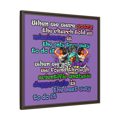 doggystyle - framed canvas art (light purple)