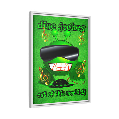 disc jockey - framed canvas art (green turf)