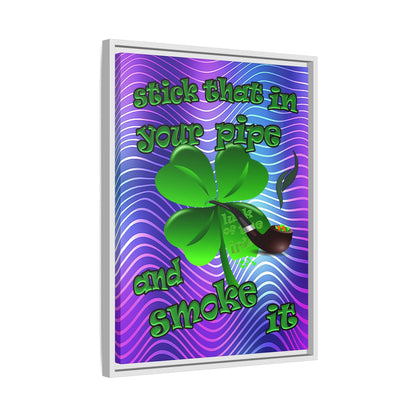 stick that in your pipe and smoke it - framed canvas art (purple wave)