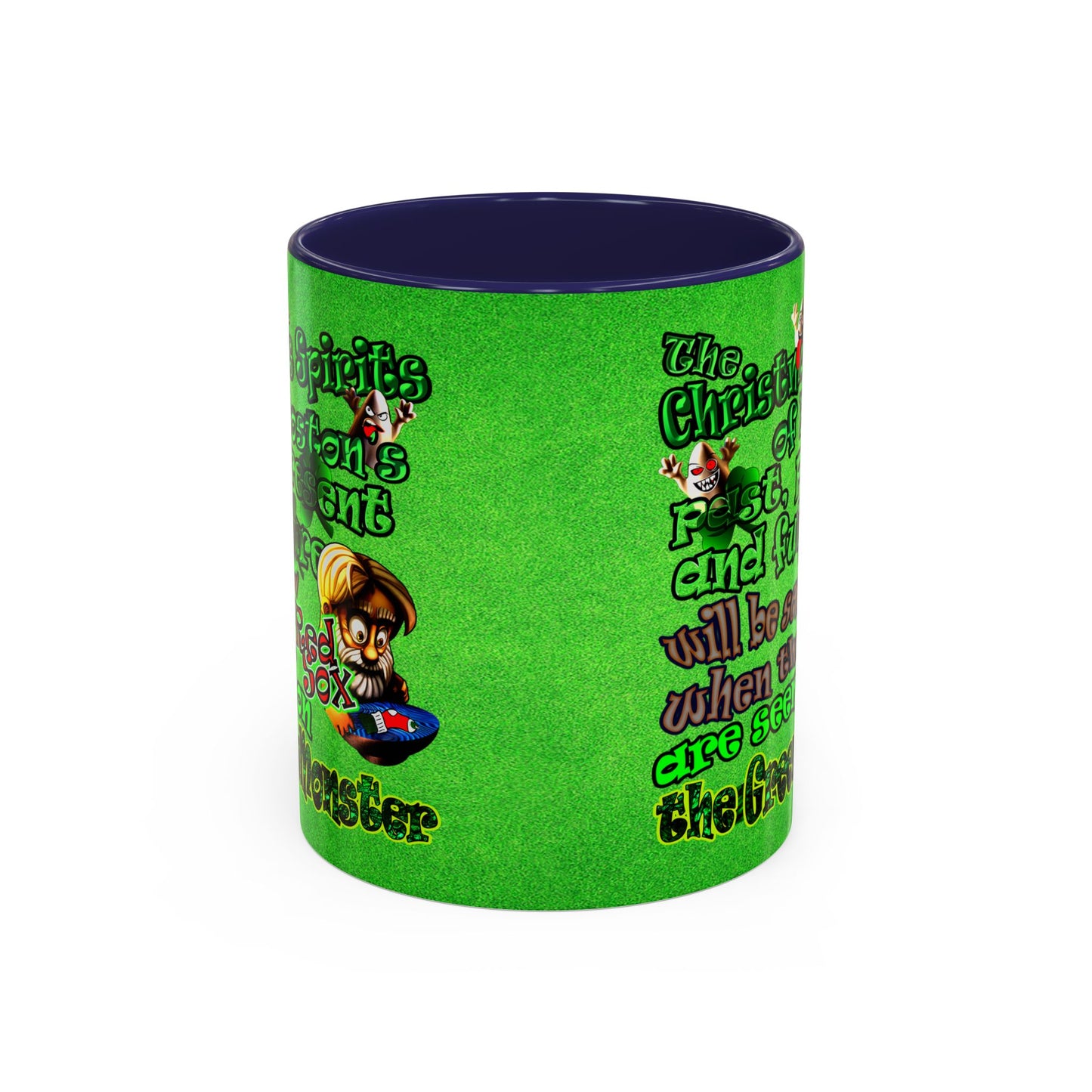 christmas spirits of boston - Accent Mug (green turf)