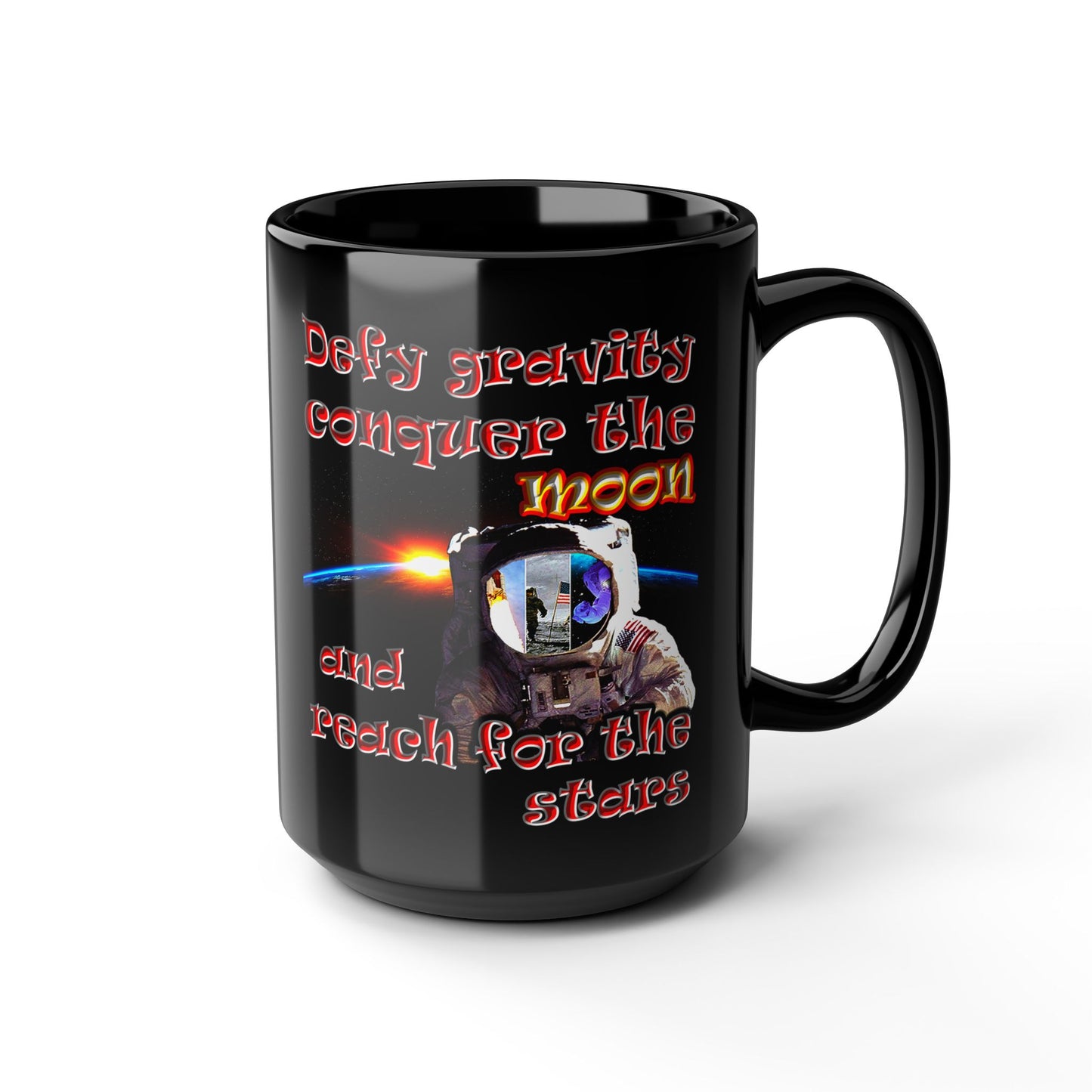 defy conquer reach - Black Mug (black)