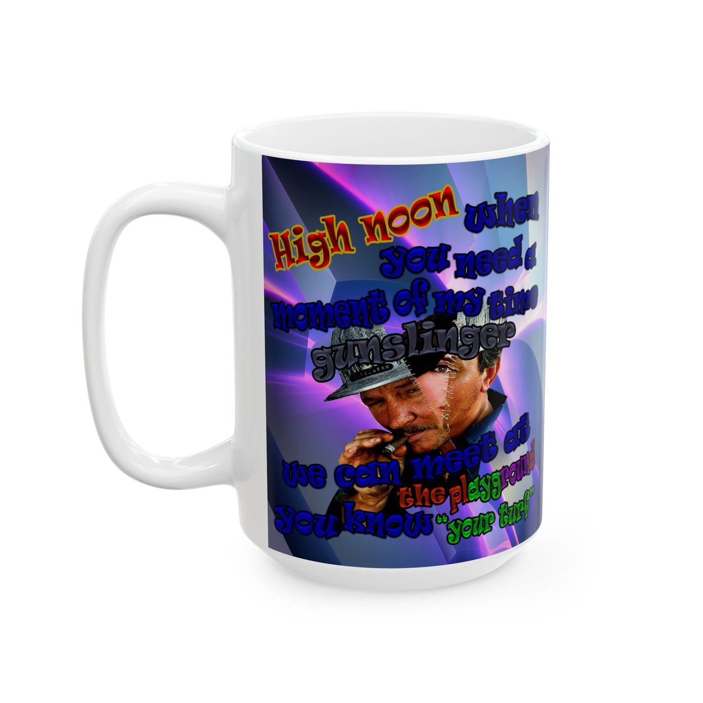high noon - White Mug (grey-pink wave)