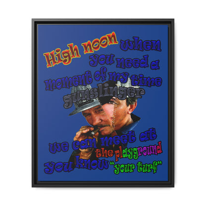 high noon - framed canvas art (dark blue)