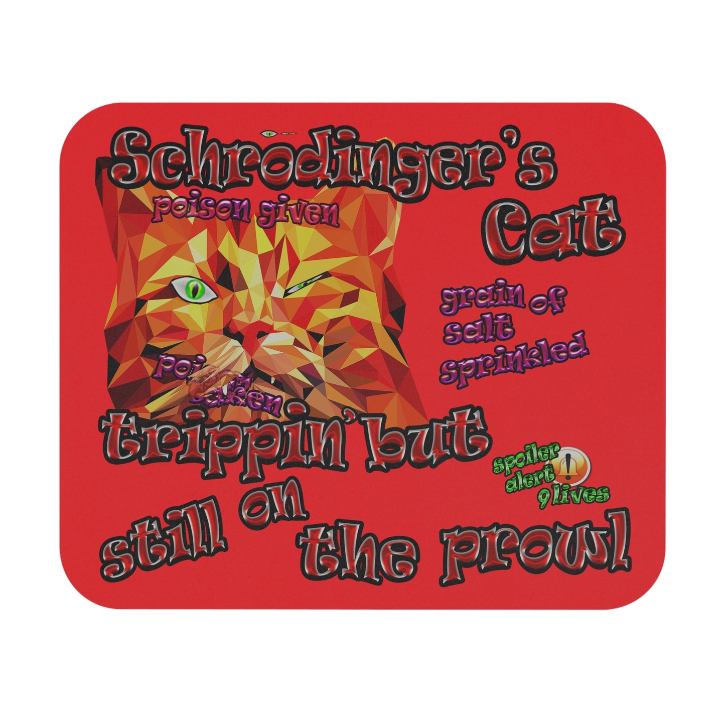 schrodinger's cat - Mouse Pad (Rectangle) (red)