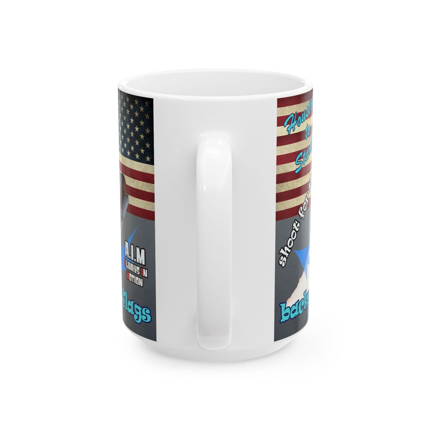 shoot for the stars - White Mug (grey-light grey)