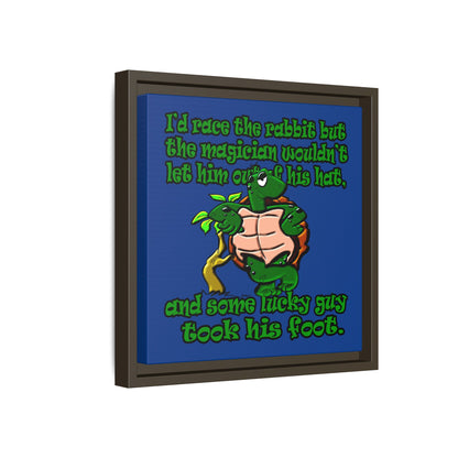 turtle race - framed canvas art (dark blue)