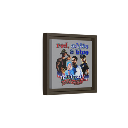 rw&b lives matter - framed canvas art (grey)