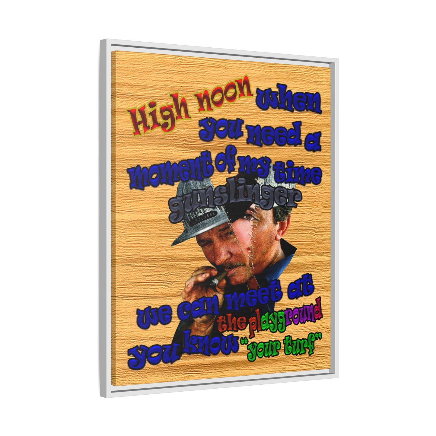 high noon - framed canvas art (butterscotch wood finish)