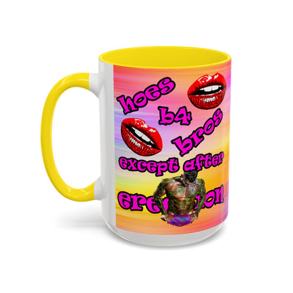 hoes b4 bros - Accent Mug (color blur)