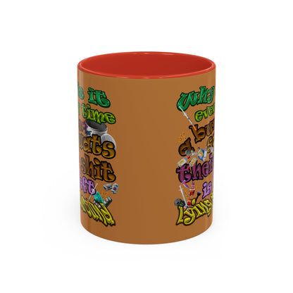 the bum's shit - Accent Mug (light brown)
