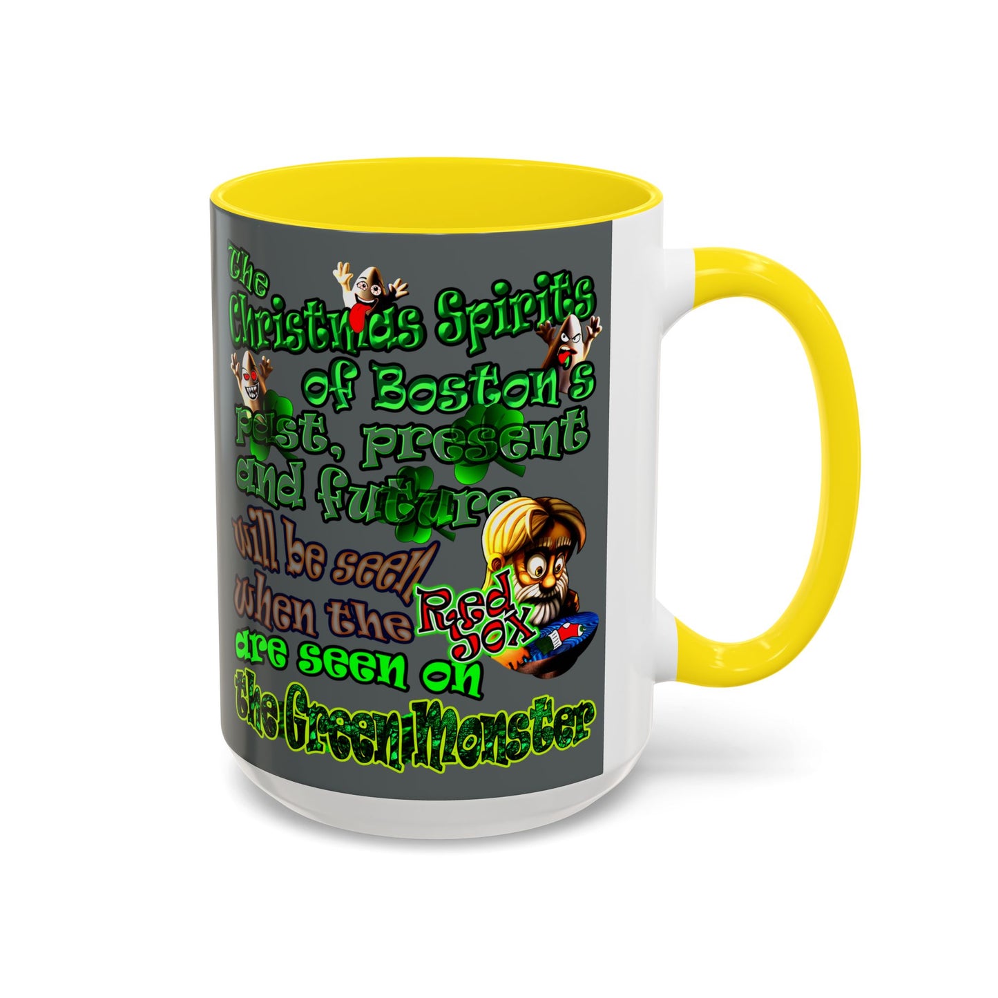 christmas spirits of boston - Accent Mug (dark grey)