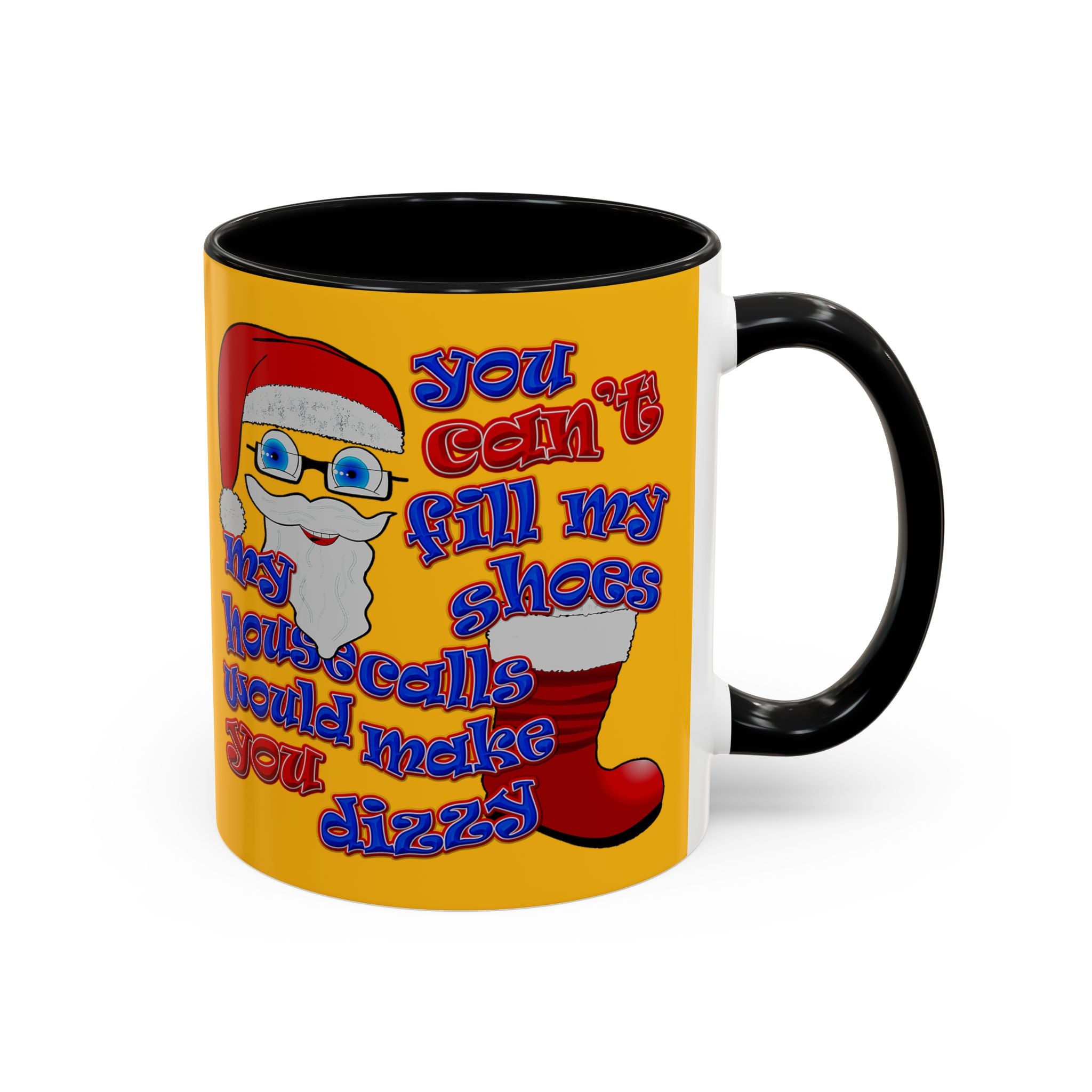 santa's shoes - Accent Mug (yellow)