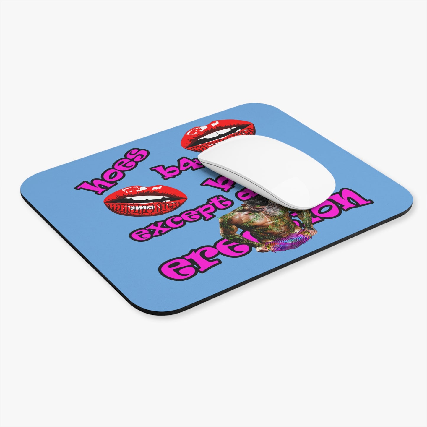 hoes b4 bros - Mouse Pad (Rectangle) (light blue)