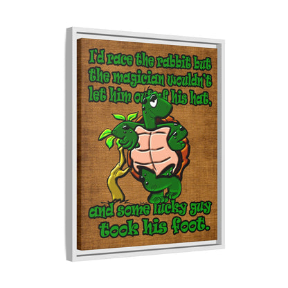 turtle race - framed canvas art (brown papyrus)
