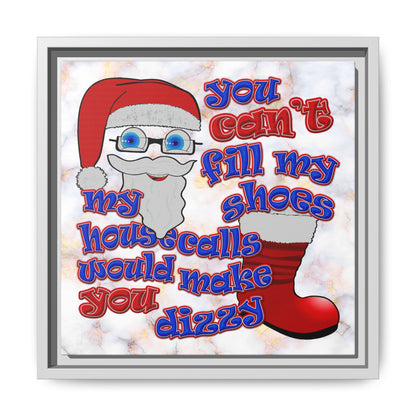 santa's shoes - framed canvas art (white marble)