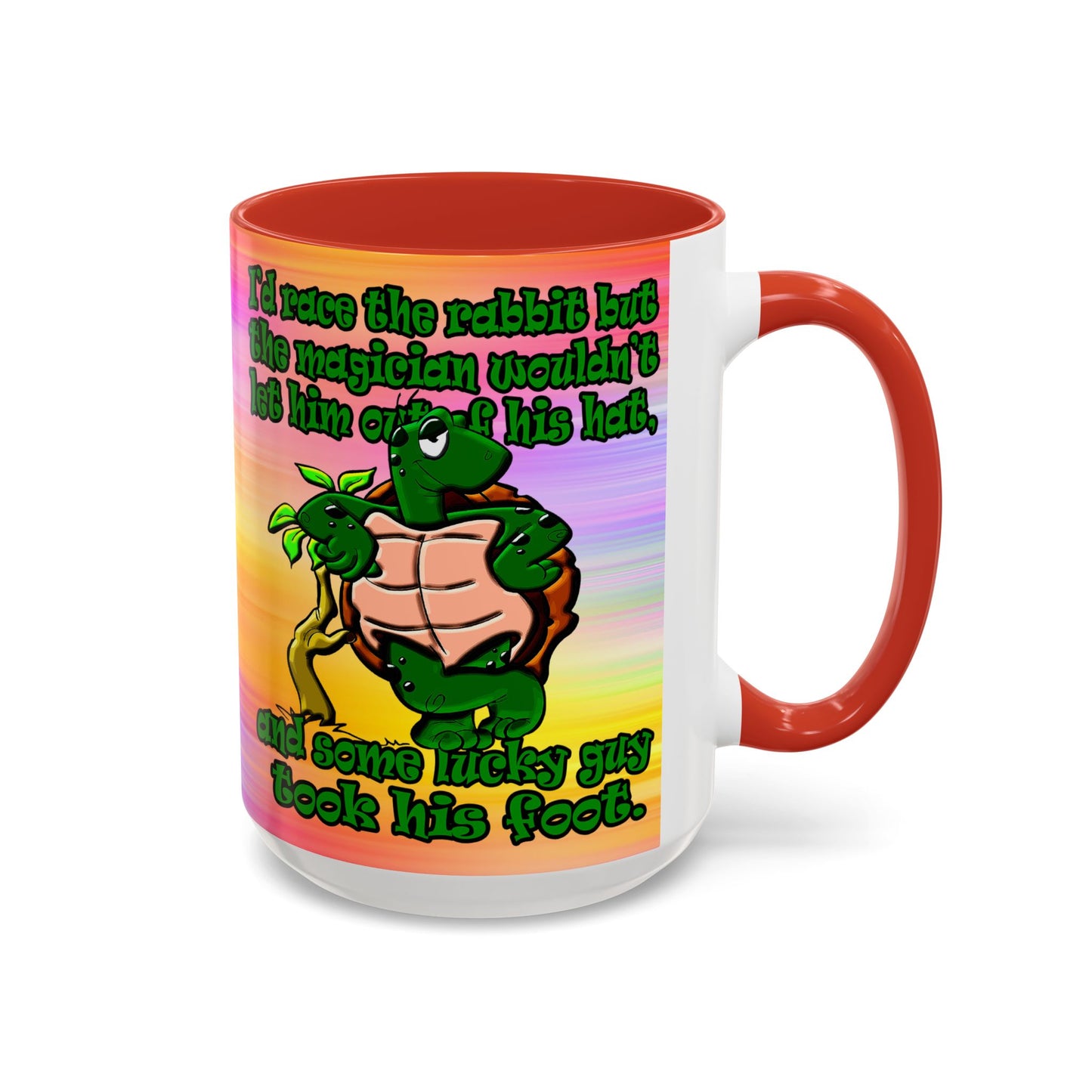turtle race - Accent Mug (color blur)