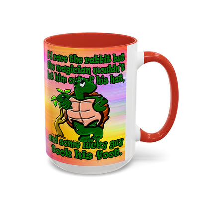 turtle race - Accent Mug (color blur)