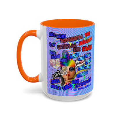 drop the beat - Accent Mug (light blue-purple wave)