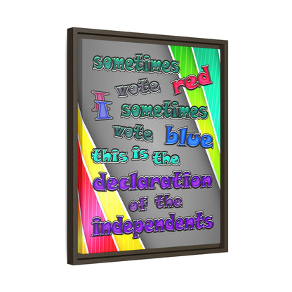 declaration of the independents - framed canvas art (rainbow split)
