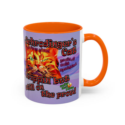 schrodinger's cat - Accent Mug (light blue-pink wave)