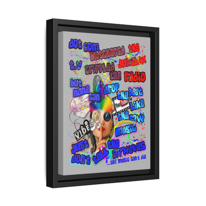 drop the beat - framed canvas art (light grey)