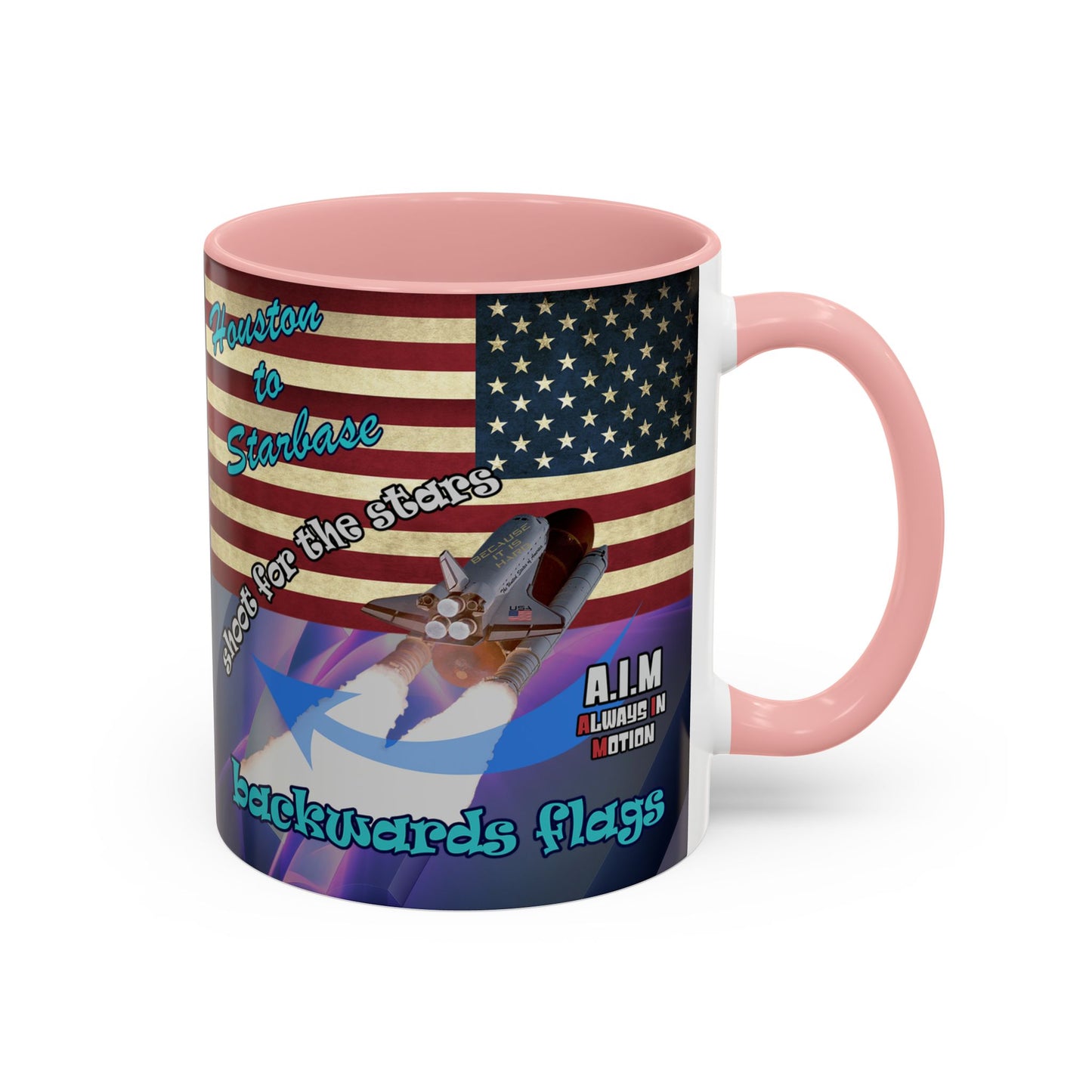 shoot for the stars - Accent Mug (grey-pink wave)
