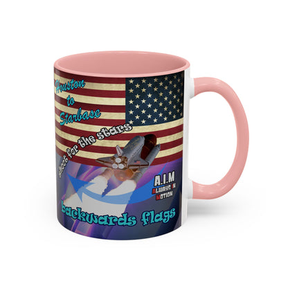 shoot for the stars - Accent Mug (grey-pink wave)