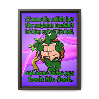 turtle race - framed canvas art (purple-pink wave)