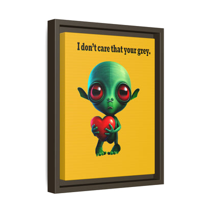 I don't care that your grey - framed canvas art (yellow)