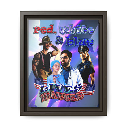 rw&b lives matter - framed canvas art (grey-pink wave)