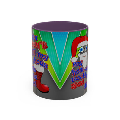 santa's shoes - Accent Mug (rainbow split)